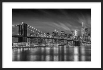 Plakát BROOKLYN BRIDGE Nightly Impressions | Monochrome